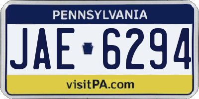 PA license plate JAE6294