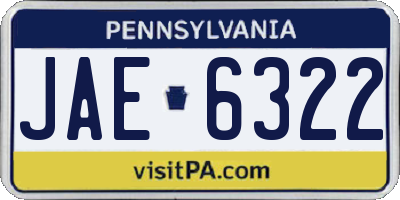 PA license plate JAE6322