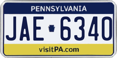 PA license plate JAE6340