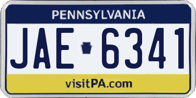 PA license plate JAE6341