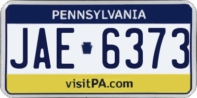 PA license plate JAE6373