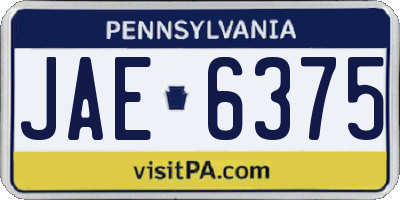 PA license plate JAE6375