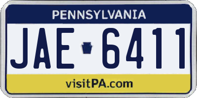 PA license plate JAE6411