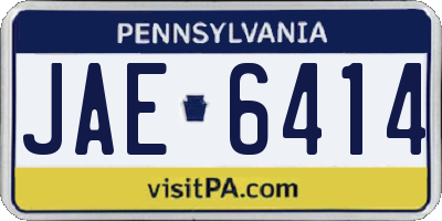 PA license plate JAE6414