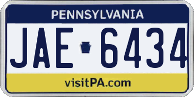 PA license plate JAE6434