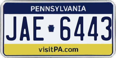 PA license plate JAE6443