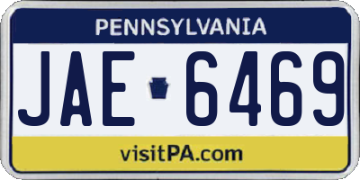 PA license plate JAE6469