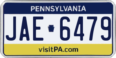 PA license plate JAE6479