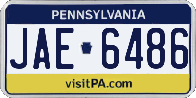 PA license plate JAE6486