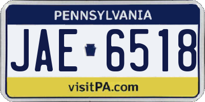 PA license plate JAE6518