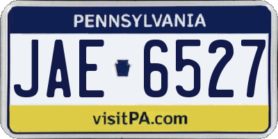 PA license plate JAE6527