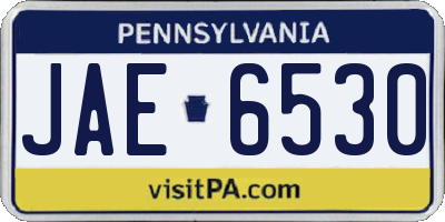 PA license plate JAE6530