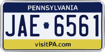 PA license plate JAE6561