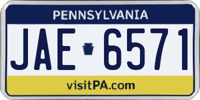 PA license plate JAE6571