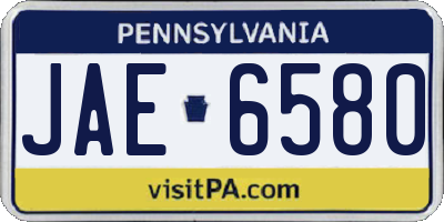 PA license plate JAE6580