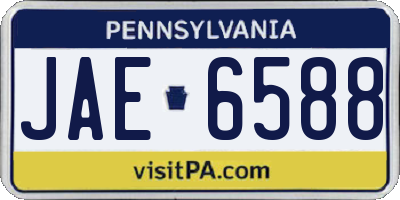 PA license plate JAE6588