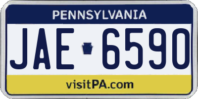 PA license plate JAE6590