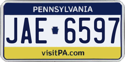 PA license plate JAE6597