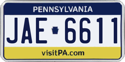 PA license plate JAE6611