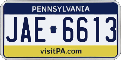 PA license plate JAE6613