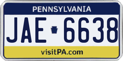 PA license plate JAE6638