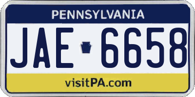 PA license plate JAE6658