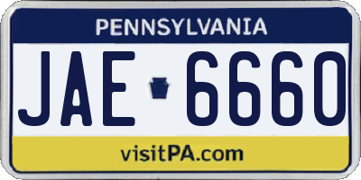 PA license plate JAE6660