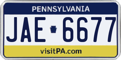 PA license plate JAE6677