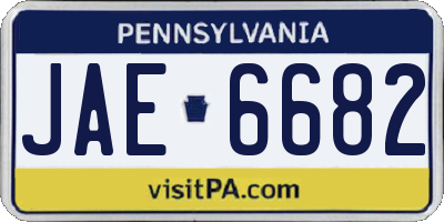 PA license plate JAE6682