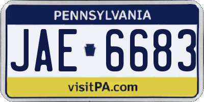 PA license plate JAE6683