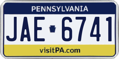 PA license plate JAE6741
