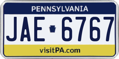 PA license plate JAE6767