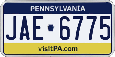 PA license plate JAE6775