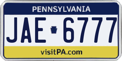 PA license plate JAE6777