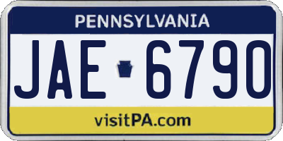 PA license plate JAE6790