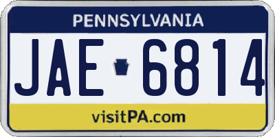 PA license plate JAE6814