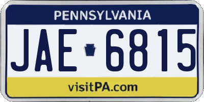 PA license plate JAE6815