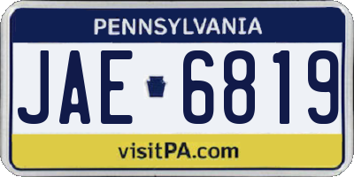 PA license plate JAE6819
