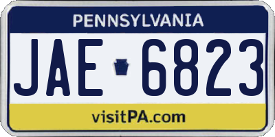 PA license plate JAE6823
