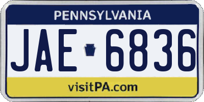 PA license plate JAE6836