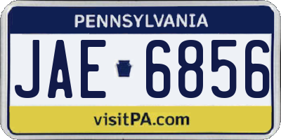 PA license plate JAE6856