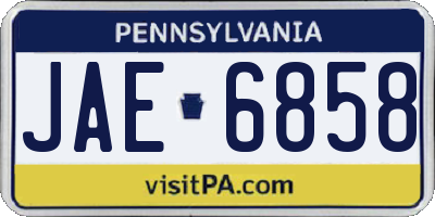 PA license plate JAE6858