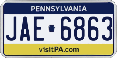 PA license plate JAE6863