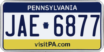 PA license plate JAE6877