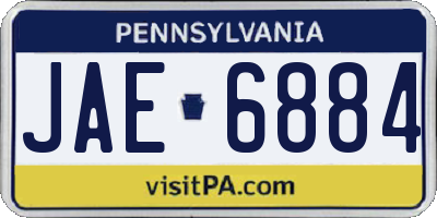 PA license plate JAE6884