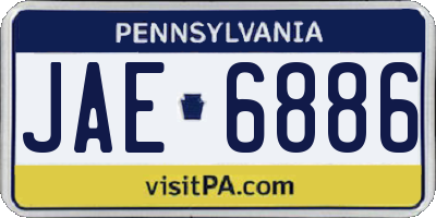 PA license plate JAE6886