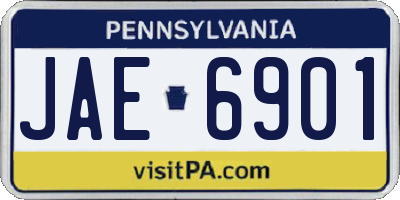 PA license plate JAE6901