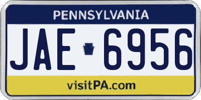 PA license plate JAE6956