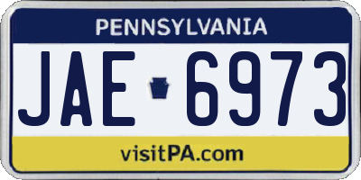 PA license plate JAE6973