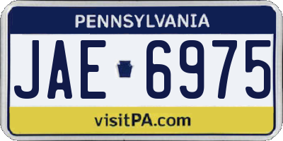 PA license plate JAE6975